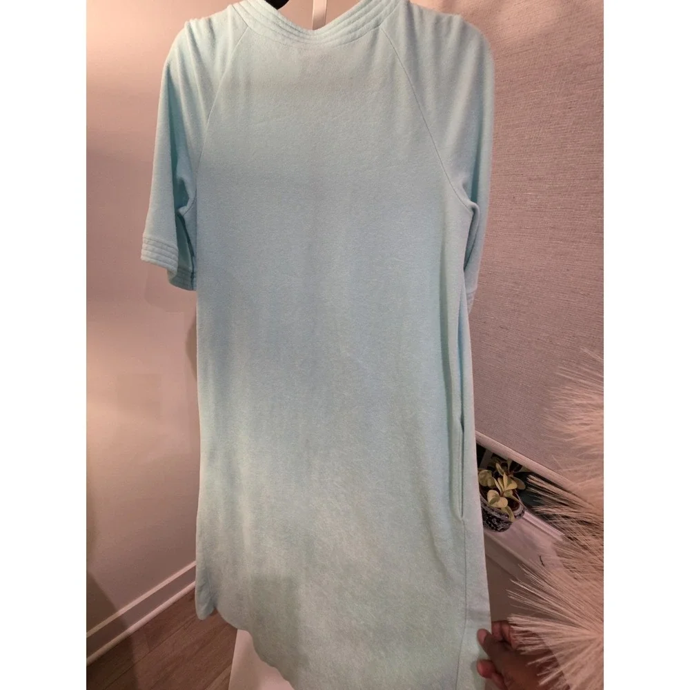 Vintage Vanity Fair Acqua Night Gown Robe Warm  SIZE (8-10) M Front Zip Pockets